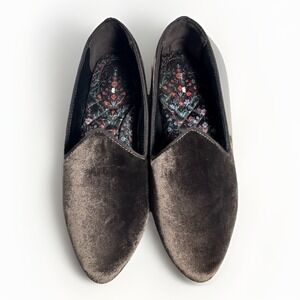 Birdies Starling Velvet Loafers Women's Size 7 Brown Pointed Toe Flats
